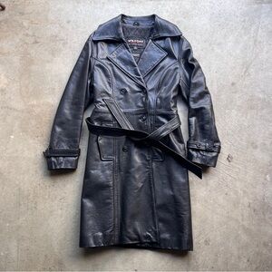 Mary Belted Leather Trench Coat - Wilsons Leather